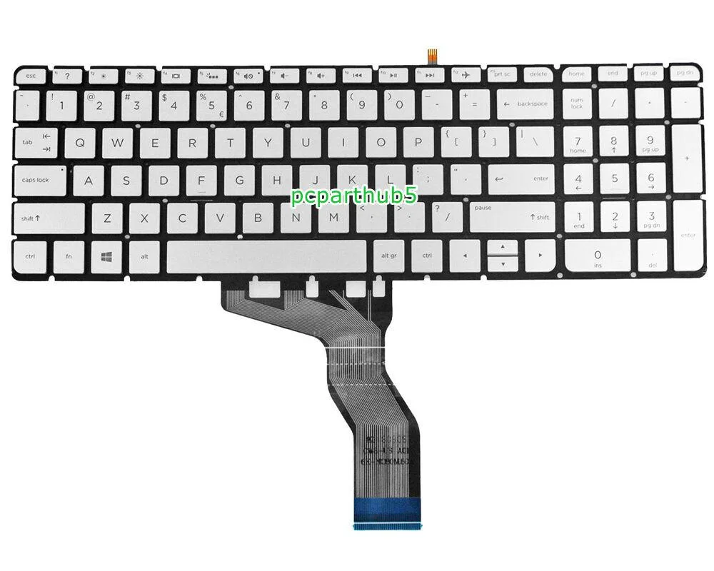 NShi NShi Silver Keyboard for HP Envy M6-AQ103DX M6-AQ105DX M6-AQ003DX US Backlit — product photo