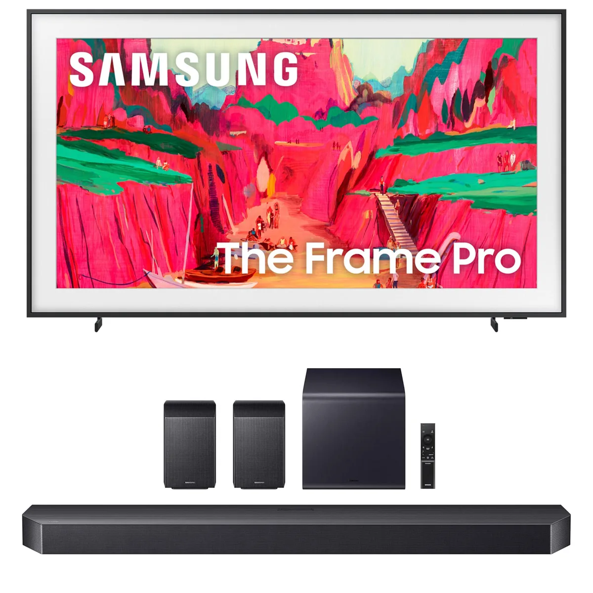 SAMSUNG SAMSUNG QN75LS03FWFXZA 75" The Frame Neo QLED TV + HW-Q990F 11.1.4 Soundbar — product photo