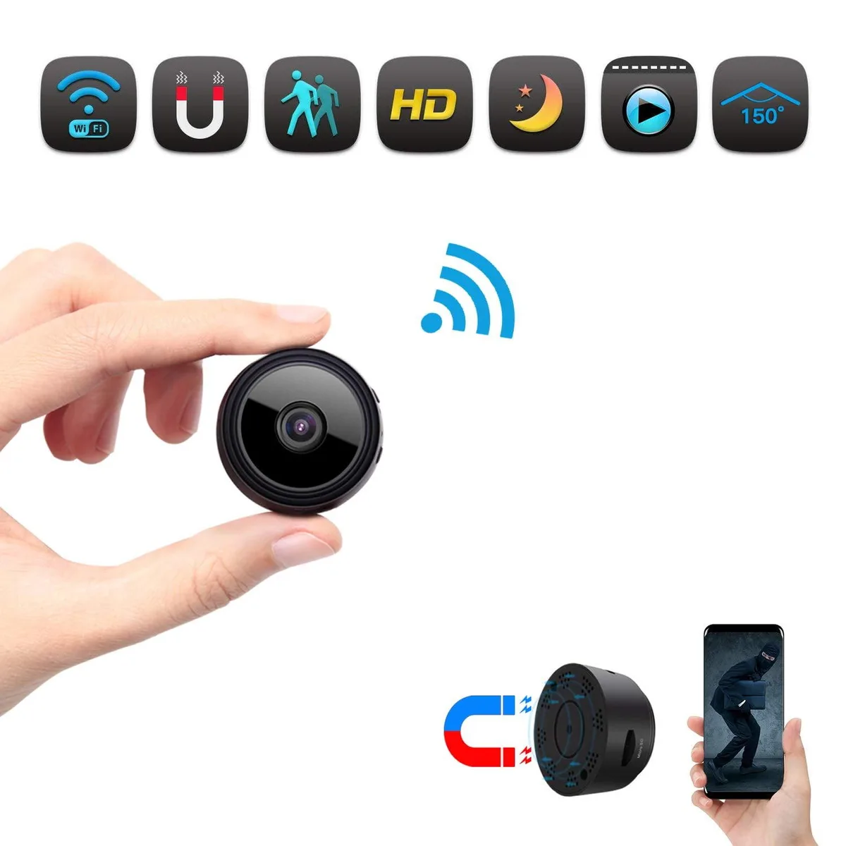 NShi NShi Mini Portable Camera 1080P Night Vision Home Safety — product photo