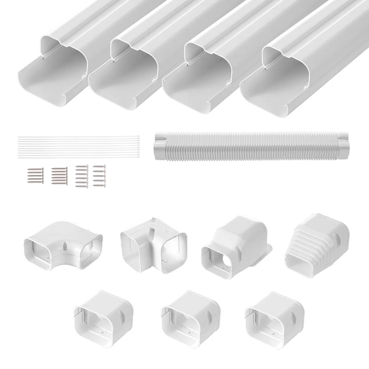 VEVOR VEVOR 1100061669 Mini Split Line Cover 3in W 15.8Ft L PVC White — product photo