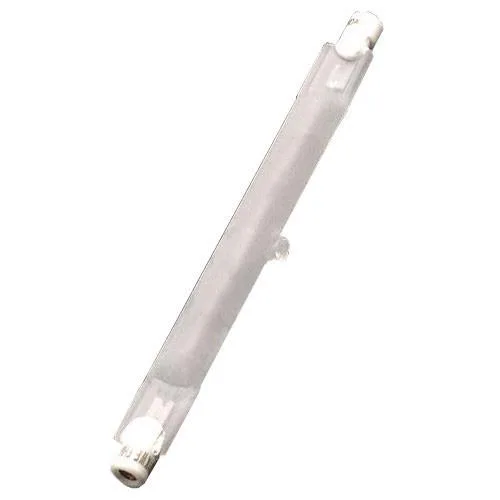 Clear frosted halogen capsule with R7S ends, 119 mm long