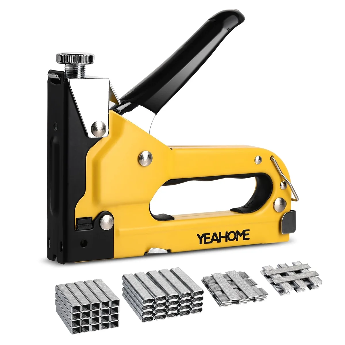  YEAHOME ST12 4-in-1 stapler gun with 4000 staples — product photo