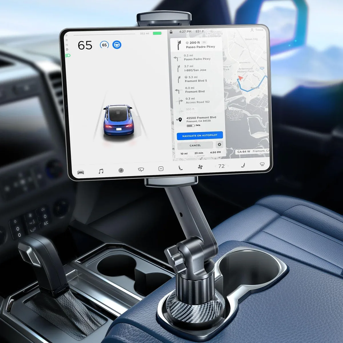  eSamcore Cup Holder Mount 248 – 15" arm, 9.6" clamp, 360° rotation, black — product photo