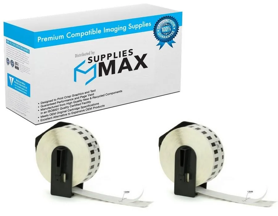 SuppliesMax SuppliesMax DK-2214 2-pack label tape 12 mm × 30.4 m — product photo