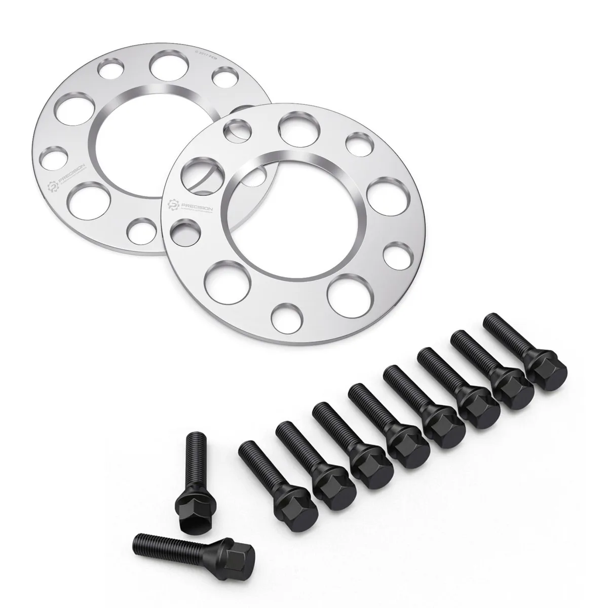 StanceMagic StanceMagic 7mm Hubcentric Wheel Spacers 5x120 72.6mm with Black Lug Bolts 12x1.5 30mm Shank — product photo