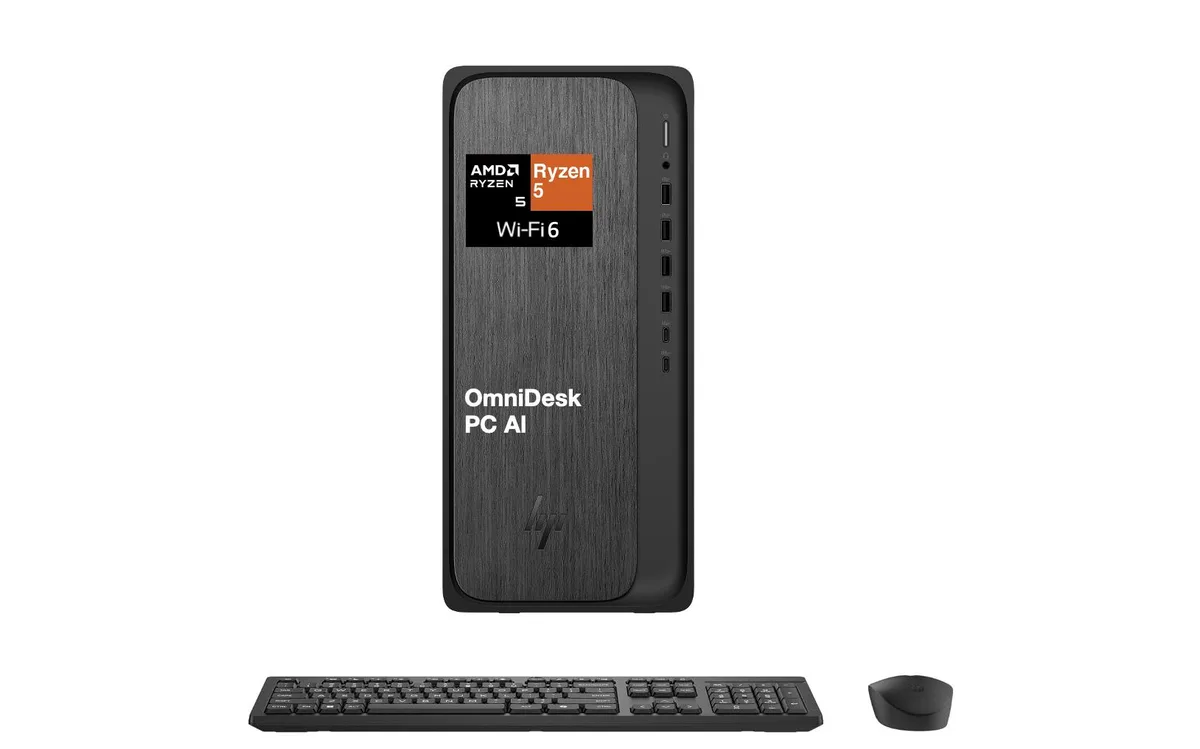 HP HP OmniDesk desktop PC Ryzen 5 8500G 16GB DDR5 512GB SSD Radeon 740M 280W Win 11 Home — product photo