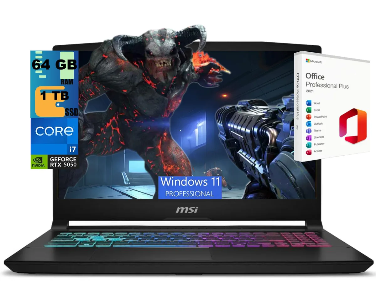 MSI MSI Katana 15 gaming laptop 15.6 144Hz i7-14650HX RTX 5050 64GB 1TB — product photo