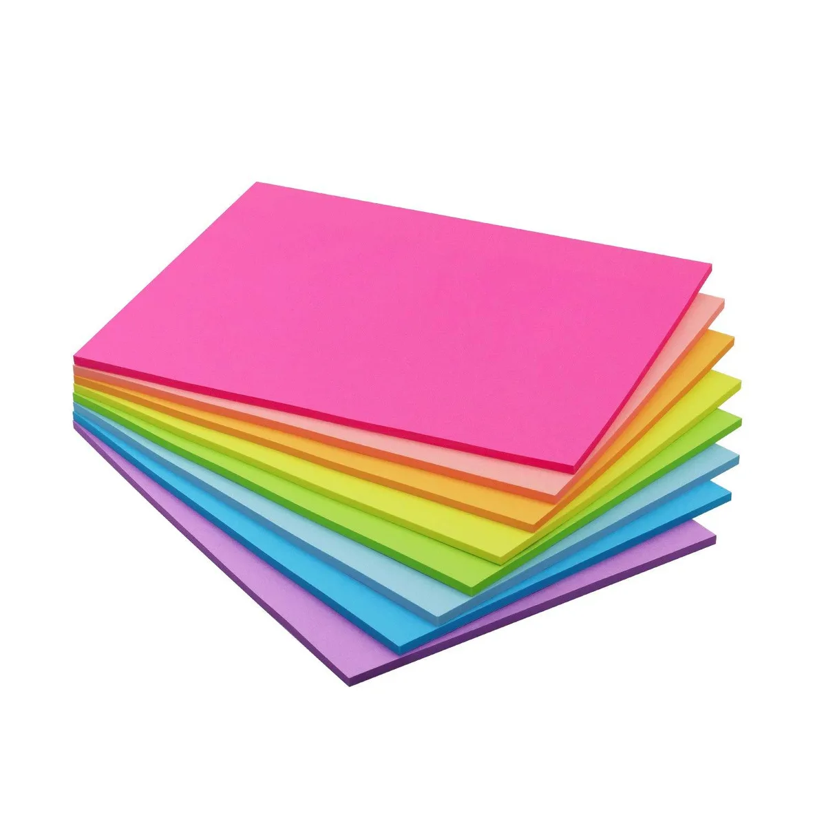 Eight square sticky-note pads in bright colours, 280 sheets total
