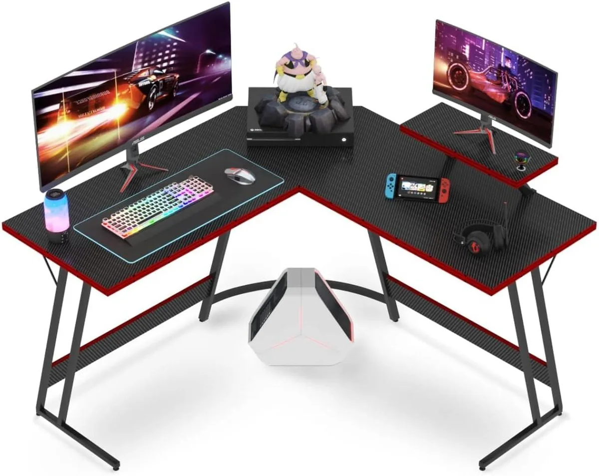 PISKEKAT PISKEKAT 51 L-Shaped Gaming Desk with Monitor Stand office equipment — product photo