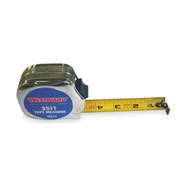 Westward Westward 1MKT3 35 ft tape measure, 1 in blade, chrome case, yellow blade — product photo