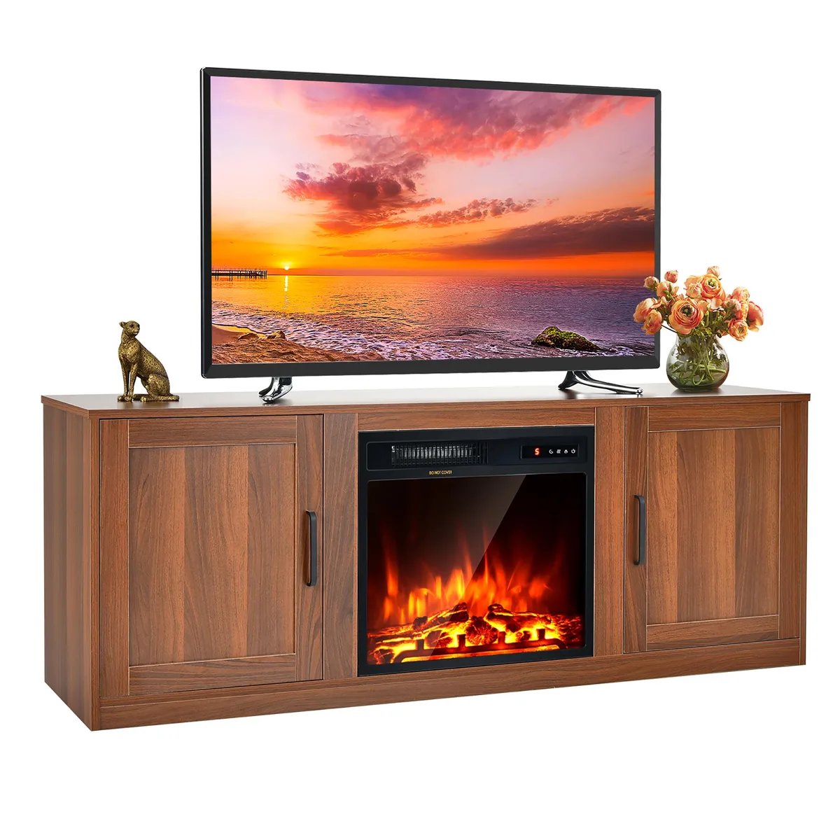 Costway Costway 58'' Fireplace TV Stand 18'' Electric Fireplace Espresso — product photo