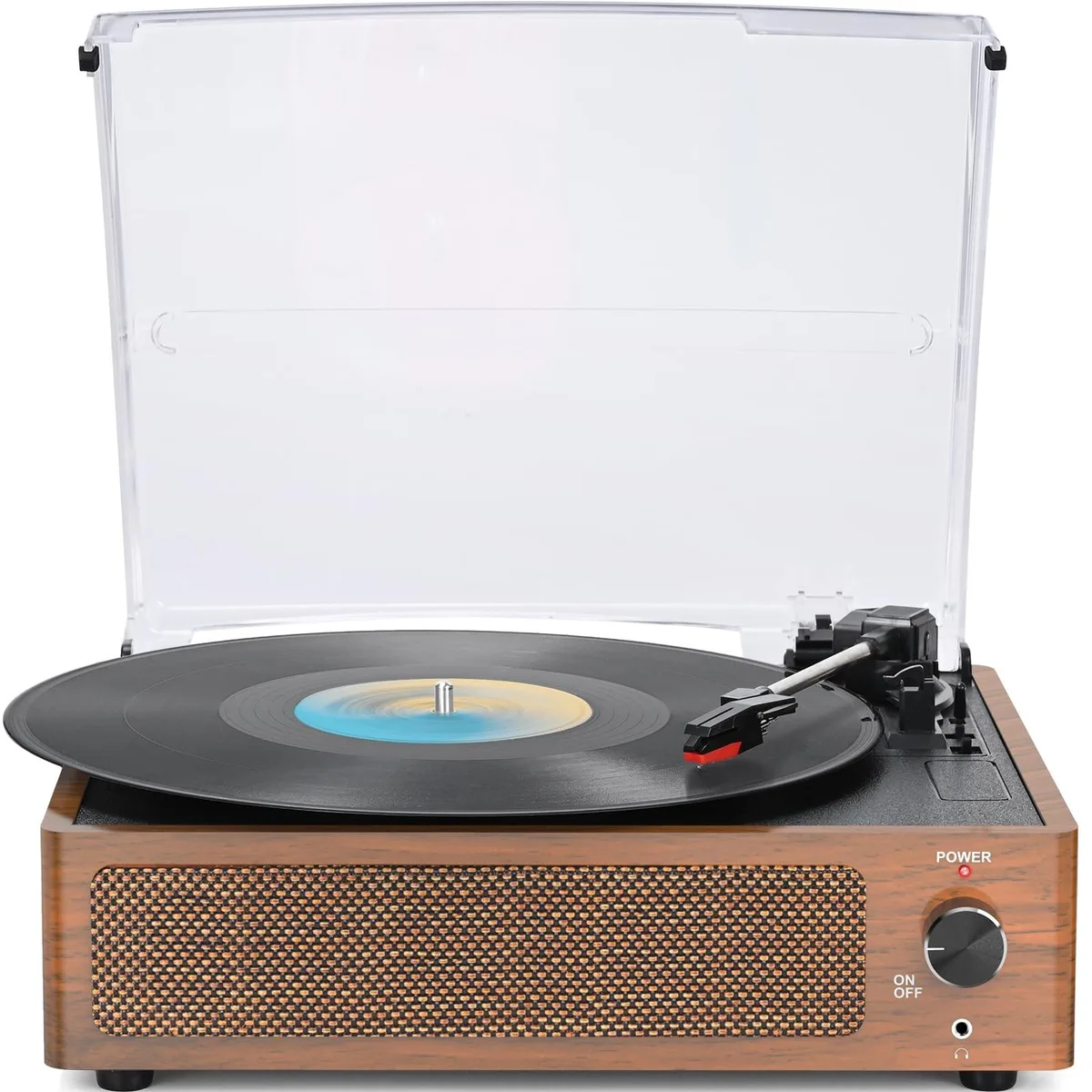 BoYata BoYata 2 in 1 accessory 3-Speed Belt Drive Turntable Wooden Brown — product photo