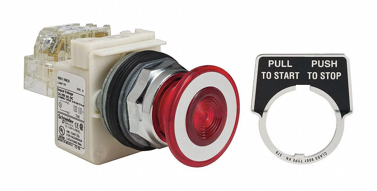 Schneider Electric Schneider Electric 9001KR9P35RH13 30 mm Illuminated Push Button Red 1NO/1NC — product photo