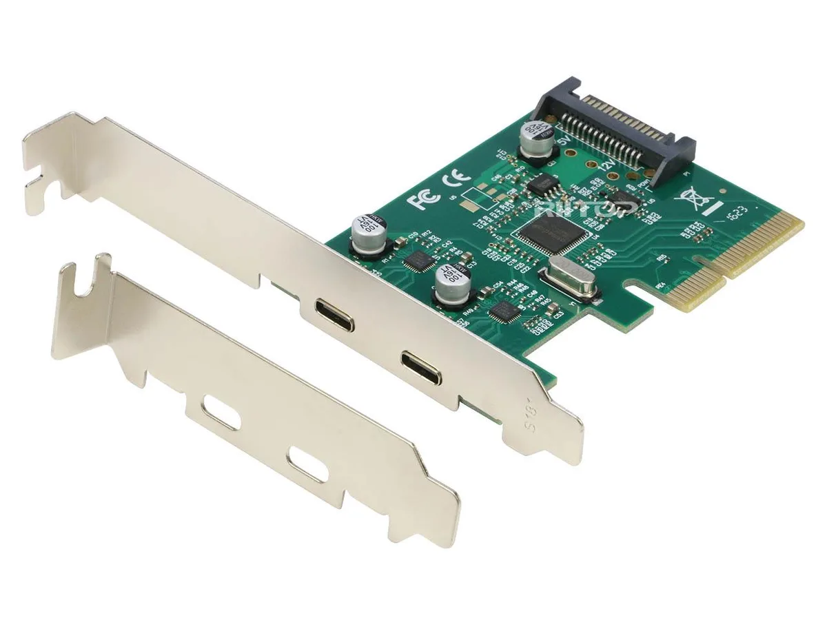 RIITOP RIITOP PCIe to 2 Port USB C Expansion Card 10Gbps Low Profile Bracket — product photo