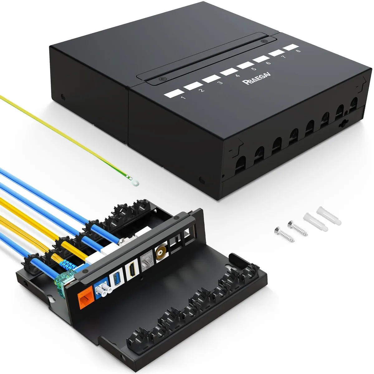 Adafruit Adafruit 8 Port Blank Patch Panel 1U 2 in 1 Accessories — product photo