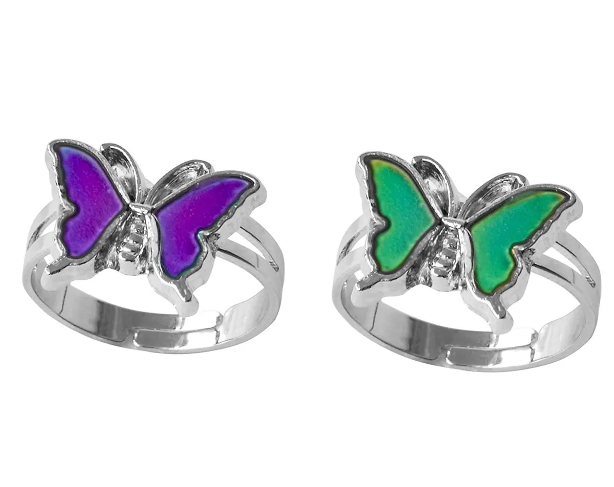  swqfzki Butterfly-01 Mood Ring 2-Pack Adjustable Alloy — product photo