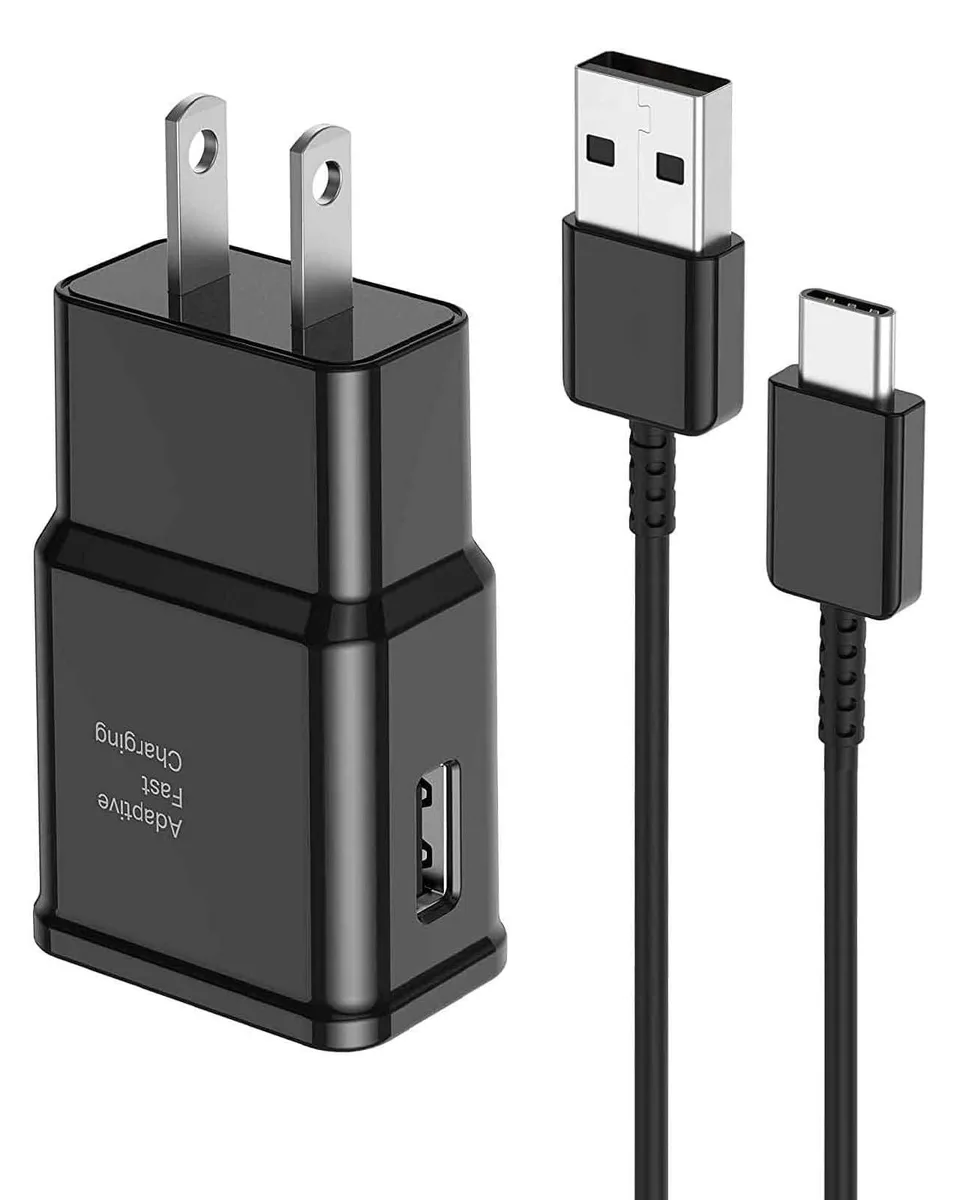 White USB wall charger with 6.6ft USB-C cable