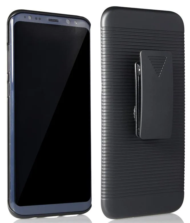 Nakedcellphone Nakedcellphone Case + Holster Combo with Stand for Samsung Galaxy S8 Plus Black 13-position clip — product photo