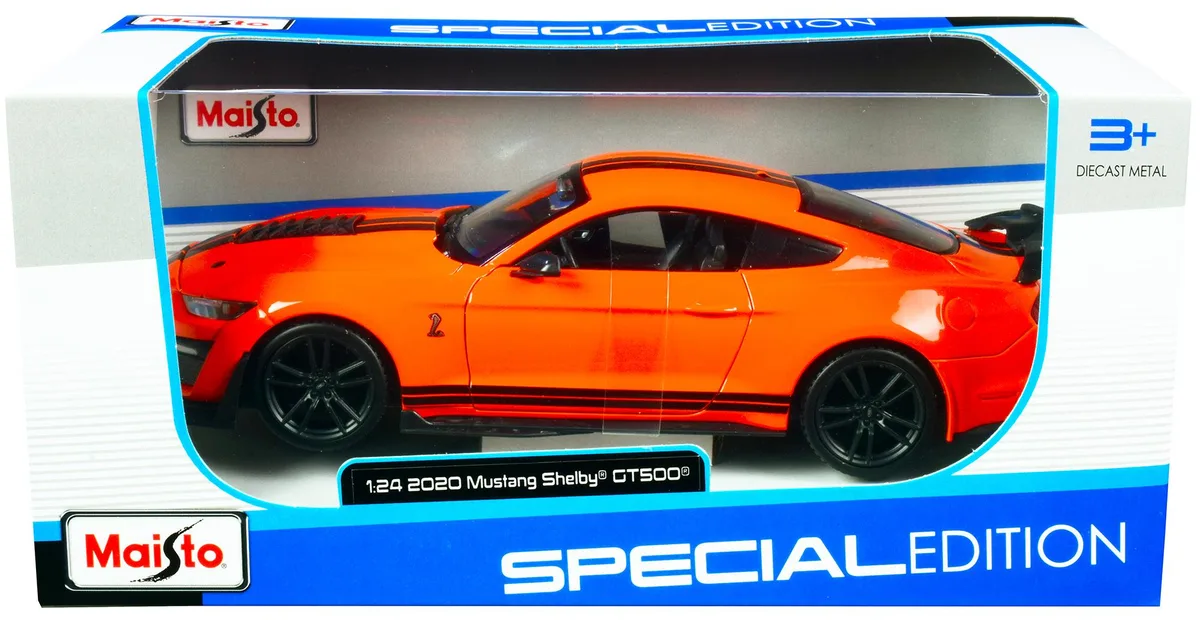 Maisto Maisto 2020 Ford Mustang Shelby GT500 1/24 Bright Orange hobby collectible — product photo