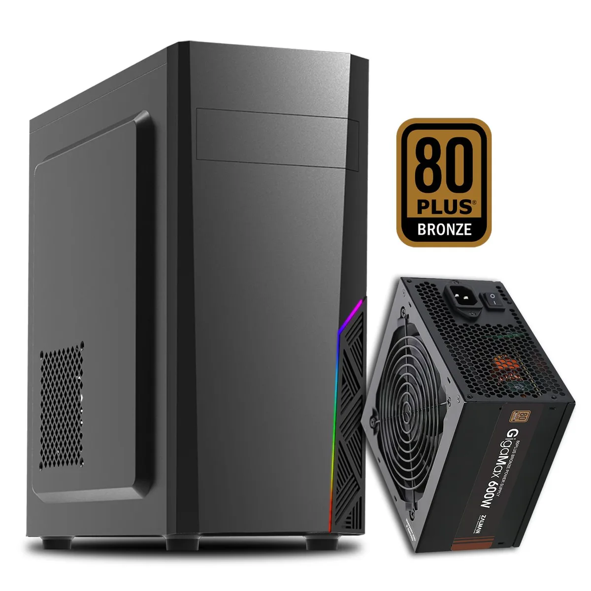 Zalman Zalman T8 ATX Mid-Tower PC Case with 80 Plus Bronze 600W PSU — product photo