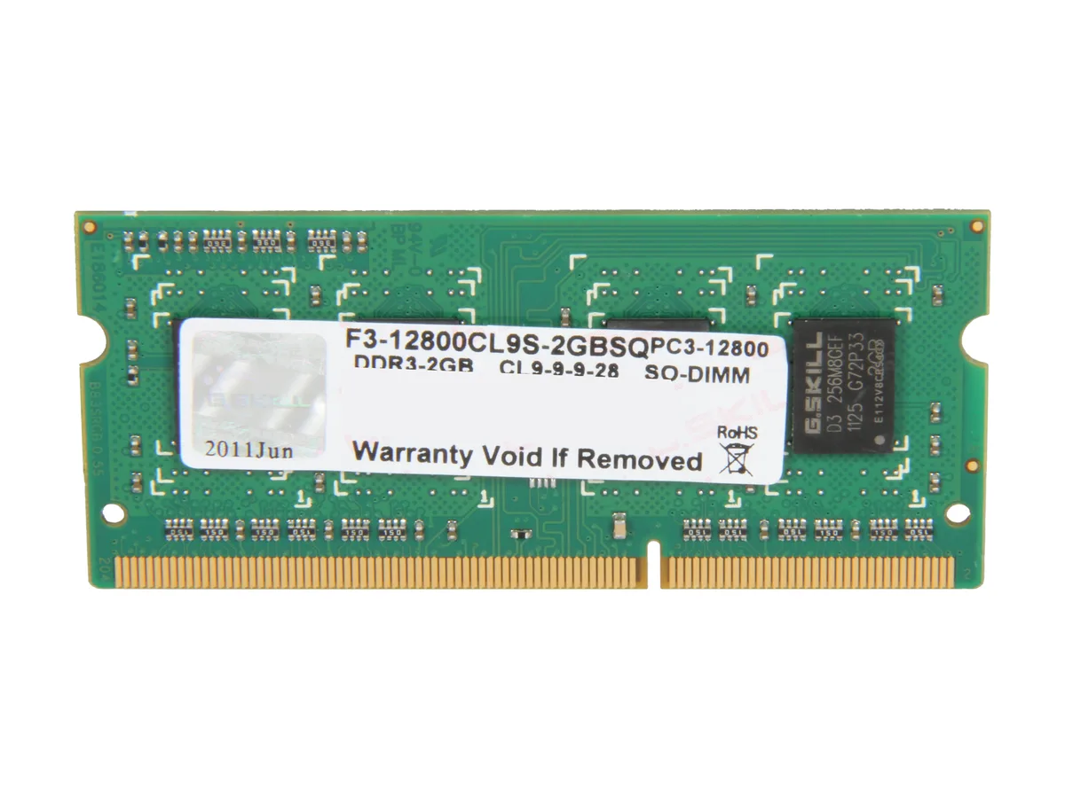 G.SKILL G.SKILL F3-12800CL9S-2GBSQ 2GB DDR3 1600 laptop RAM — product photo