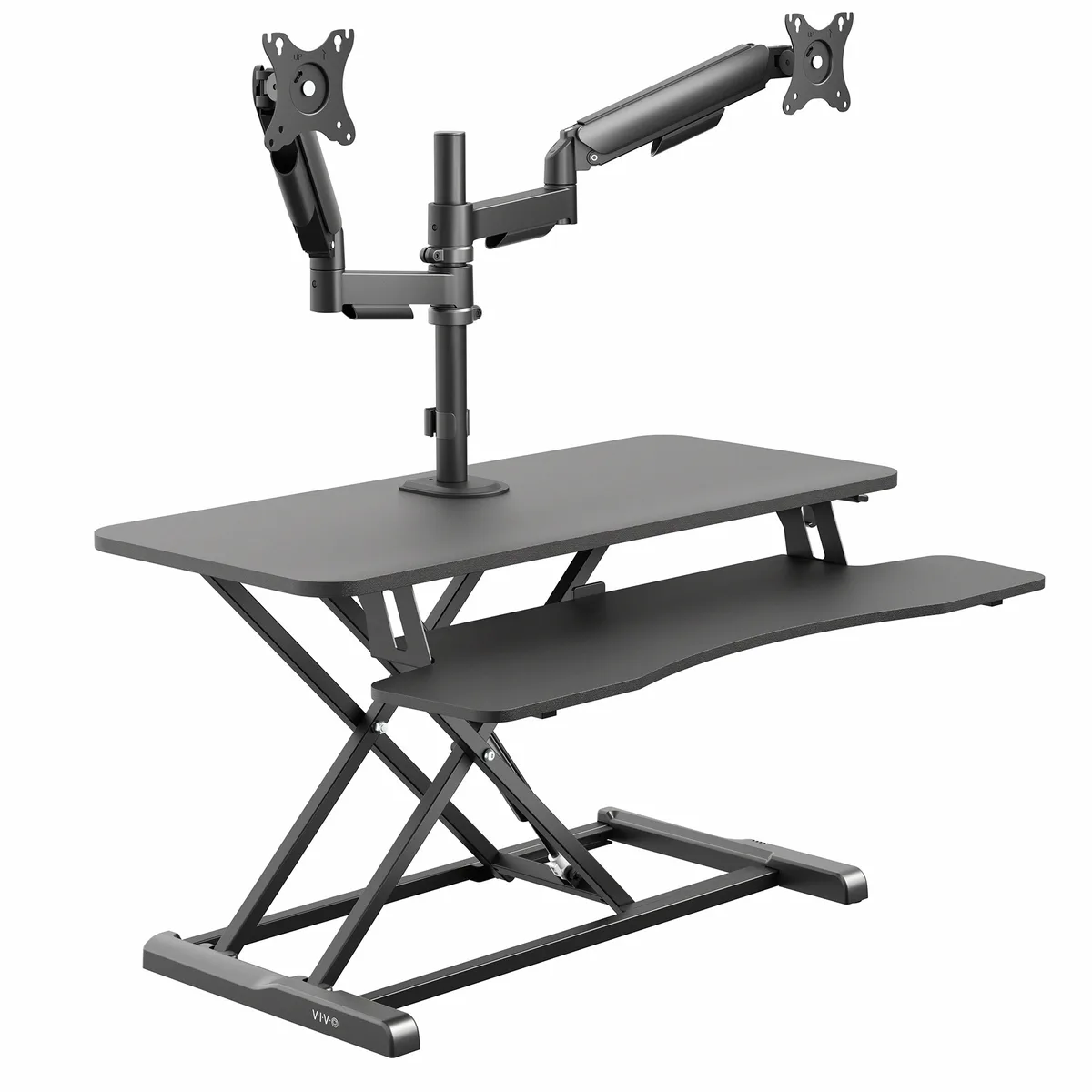 VIVO VIVO 36" Standing Desk Riser with Dual Monitor Arm for 32" Screens — product photo
