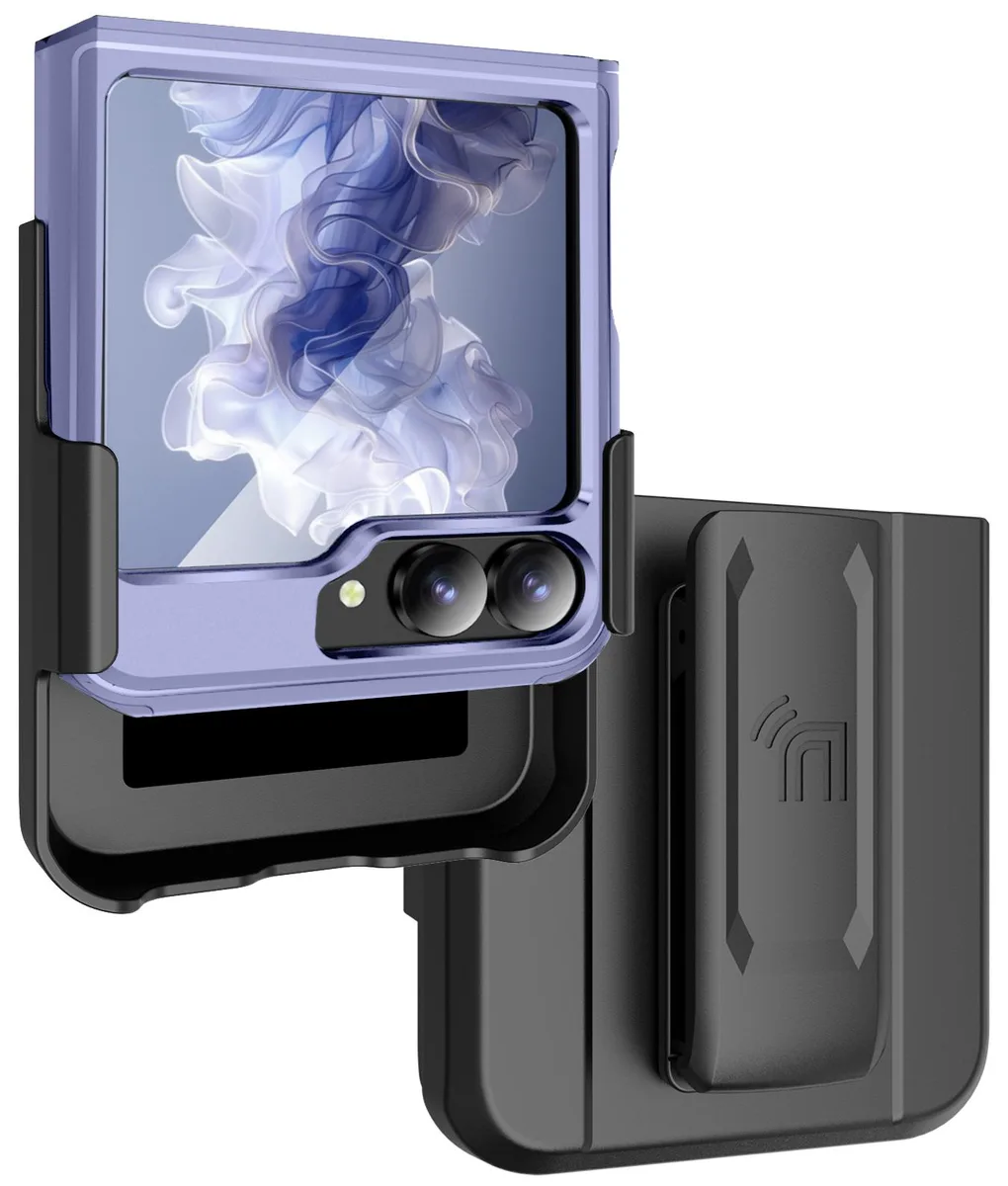 Nakedcellphone Nakedcellphone Hybrid Case &amp; Belt Clip Holster for Galaxy Z Flip 6 / 7 FE Periwinkle — product photo