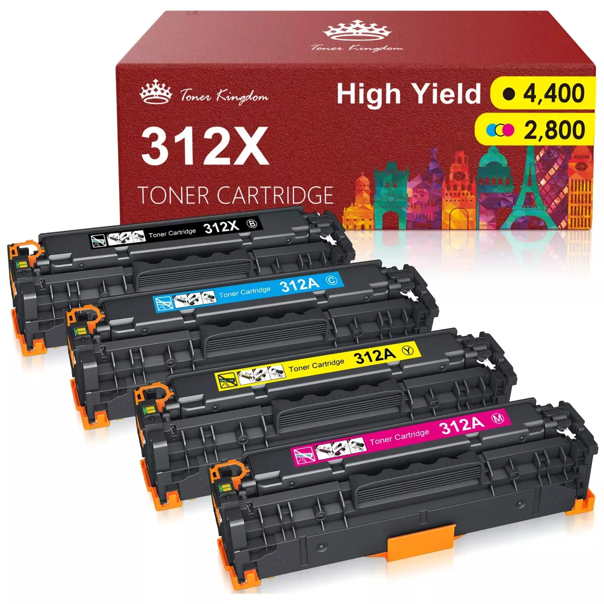 V4ink V4ink CF380X CF381A CF382A CF383A 312A toner cartridge set — product photo