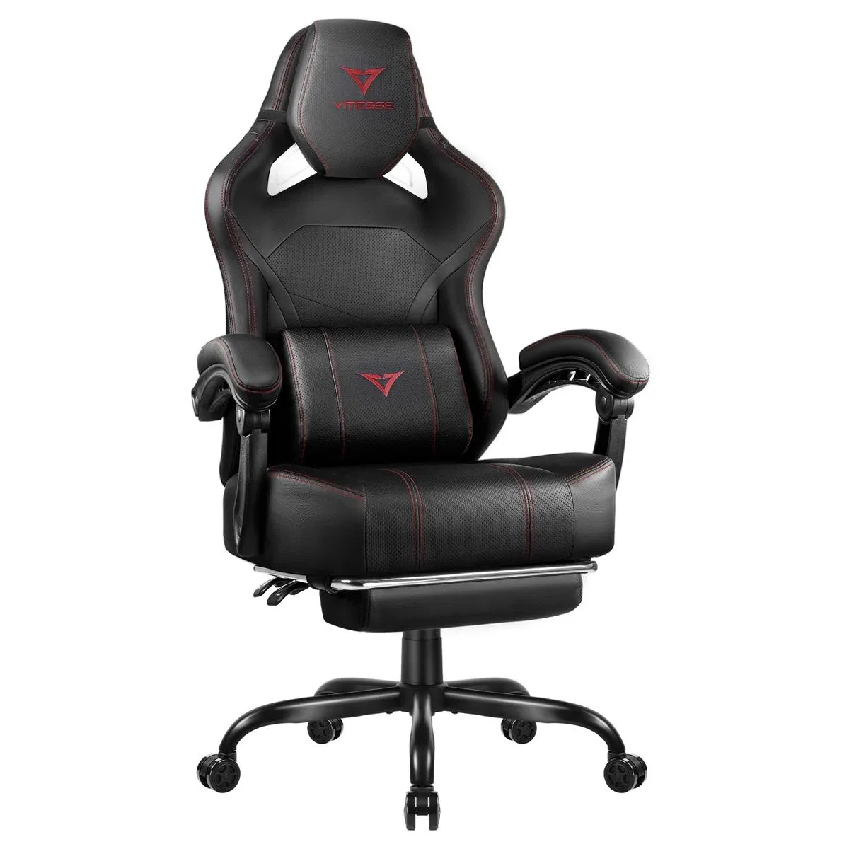 Vitesse Vitesse Big and Tall Gaming Chair 300lb Black+Red — product photo