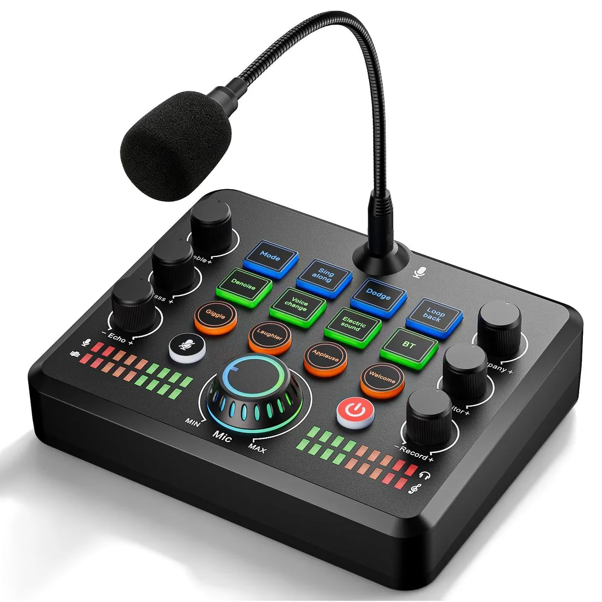 Facmogu F682 Live Sound Card with Gooseneck Mic — product photo