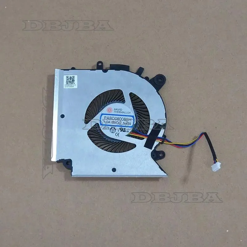 A single black laptop CPU cooling fan with plastic housing and wire connector