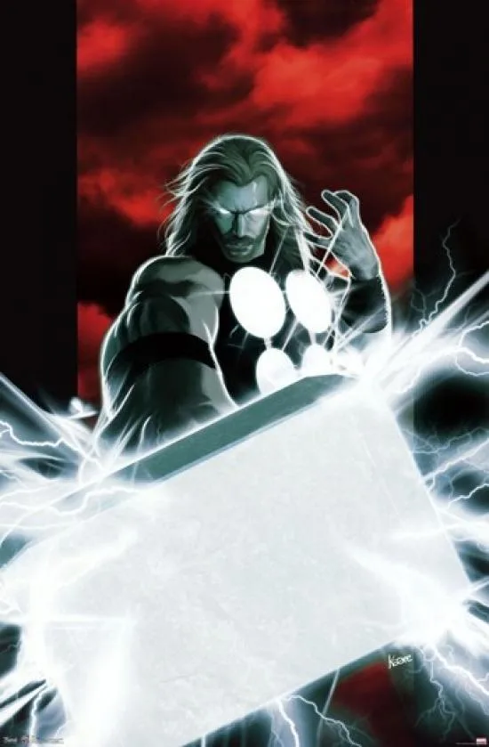 Poster print of Thor's hammer Mjolnir on heavy paper, 24 by 36 inches