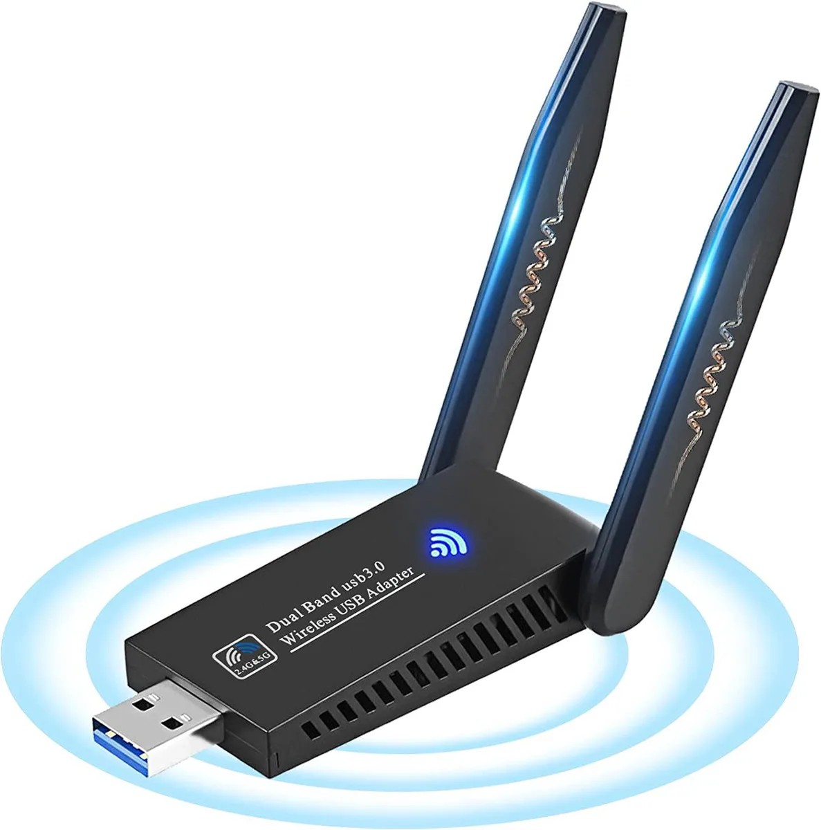 Werleo Werleo USB Wi-Fi Adapter 1300Mbps Dual Band 5.8GHz 2.4GHz USB 3.0 5dBi Antennas Black — product photo