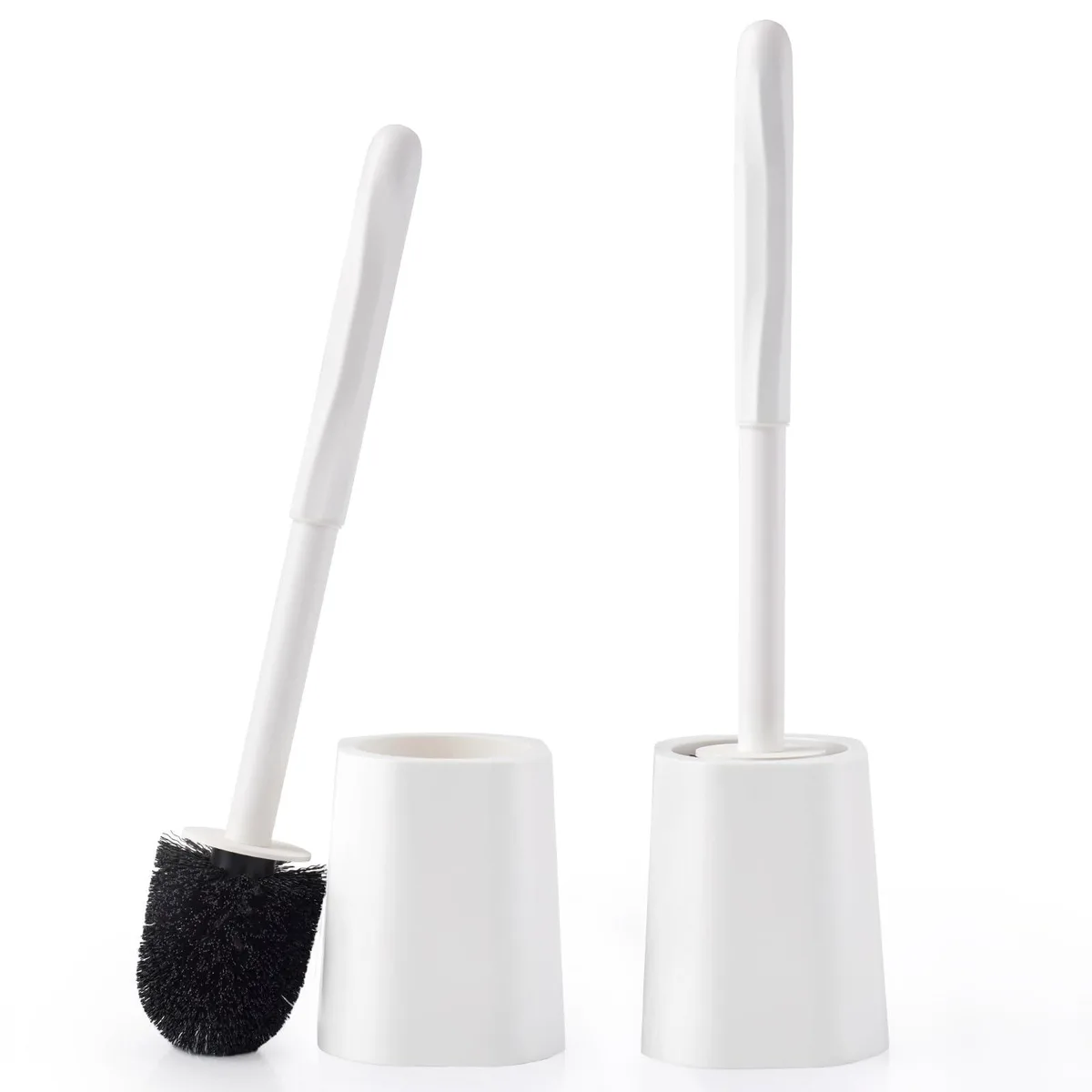  2 Pack Toilet Brush and Holder Set White — product photo