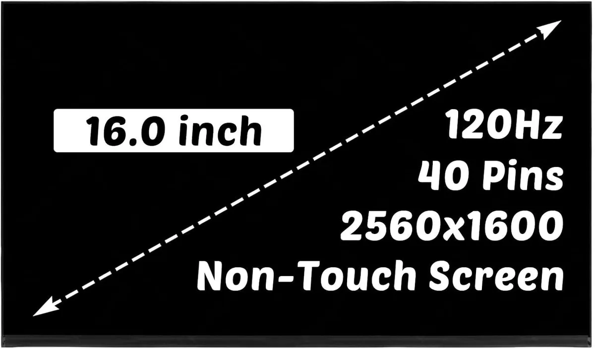 NUOLAISUN NUOLAISUN 16.0 inch 2.5K 2560x1600 120HZ 40Pins LCD Non-Touch laptop screen — product photo