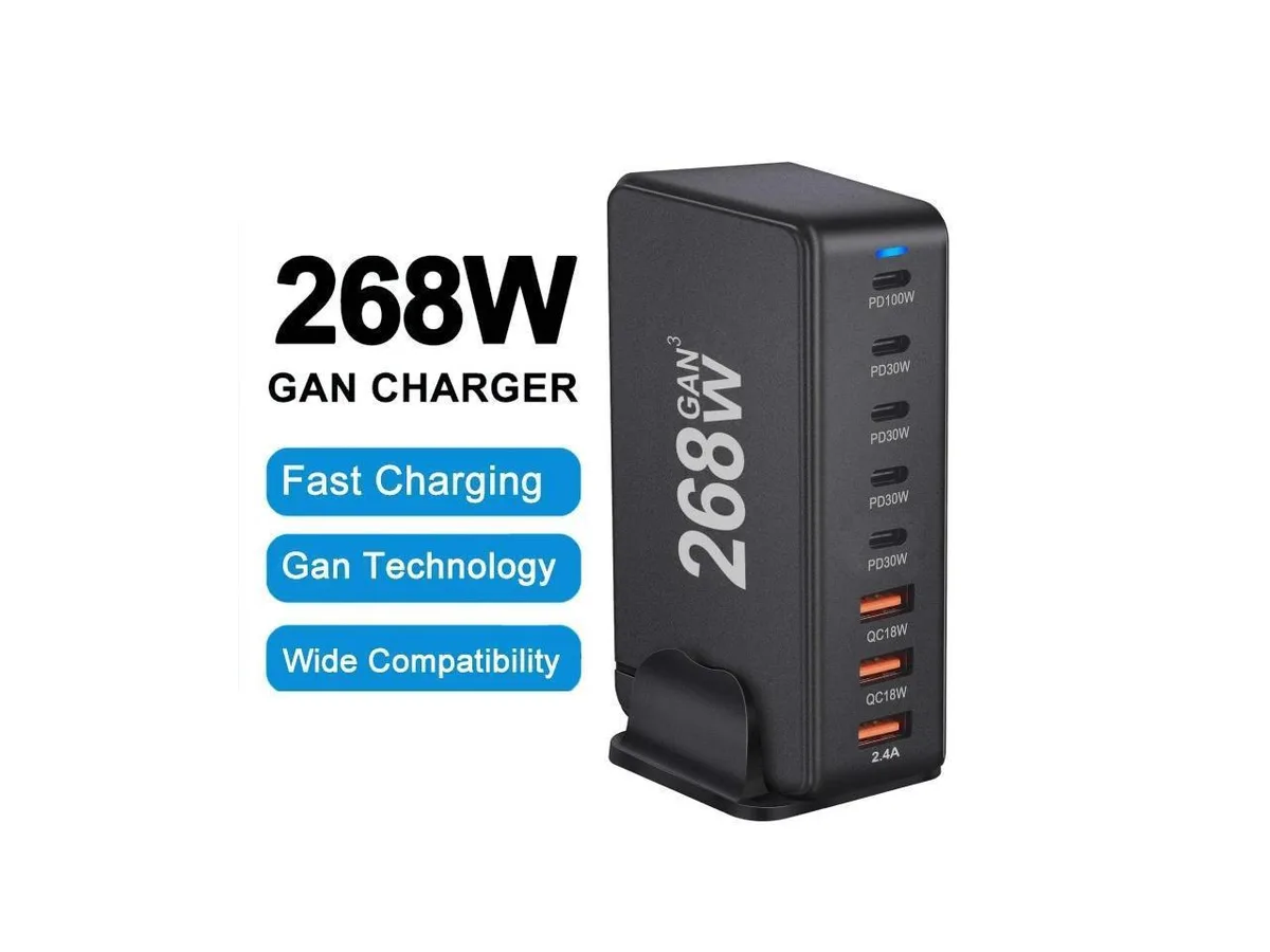 IXJYLCPC IXJYLCPC 268W 8-Port GaN USB-C Charger 3.0 — product photo