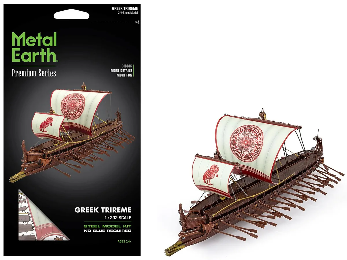 Metal Earth Metal Earth Greek Trireme Warship Expert Hobby Collectible 176 parts — product photo