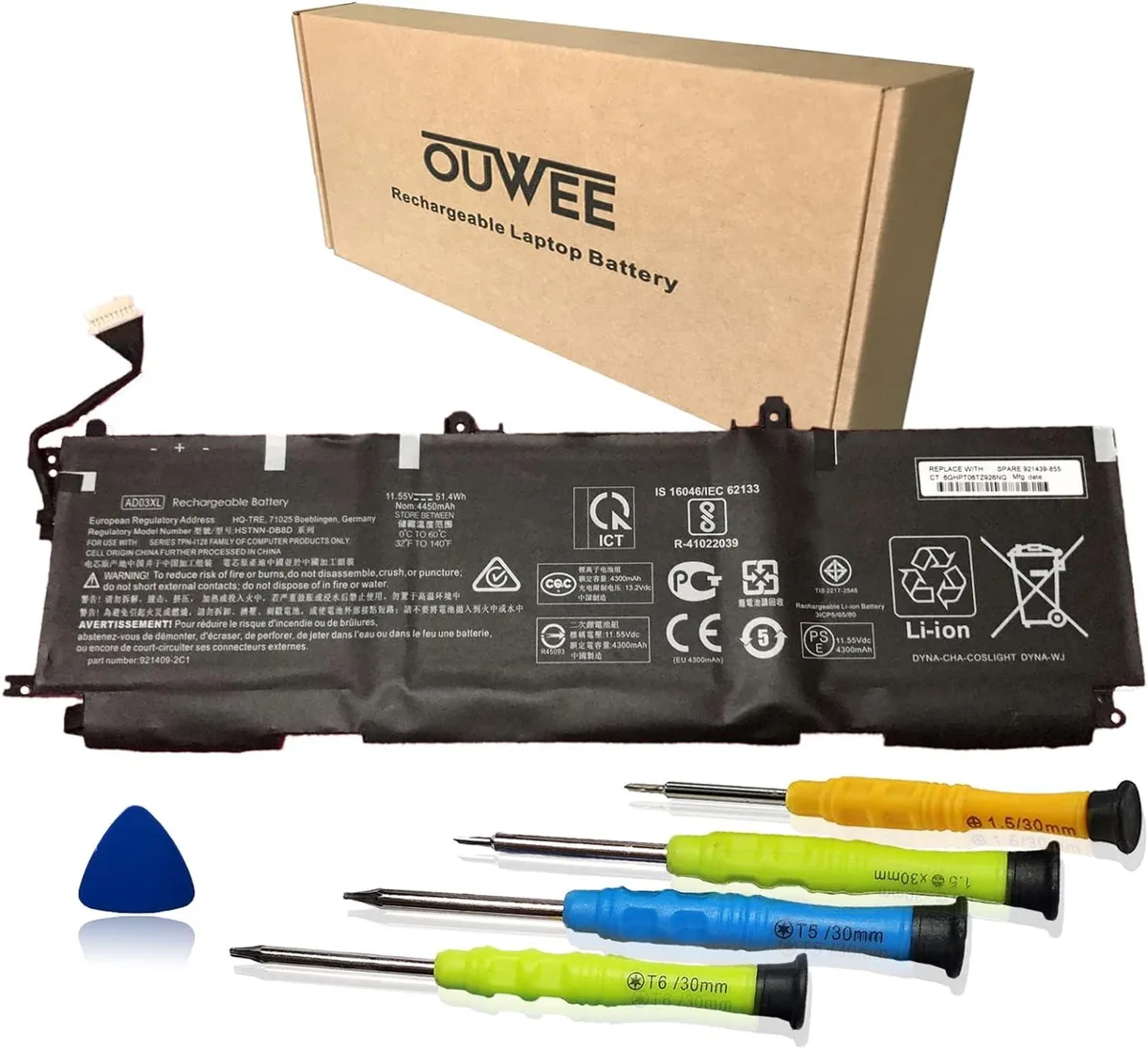 TAURKENAM TAURKENAM AD03XL laptop battery 11.55V 51.4Wh 4450mAh — product photo