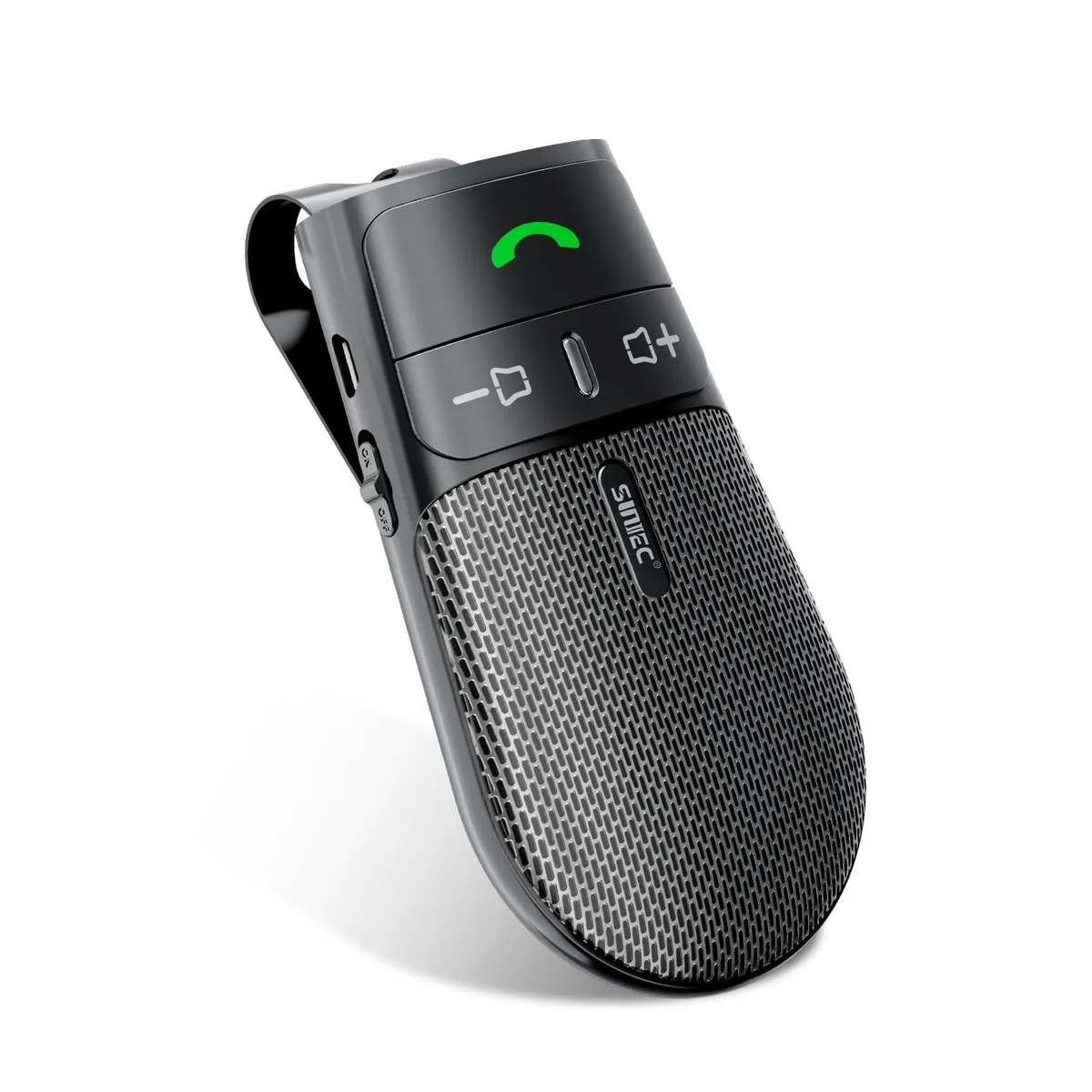 Black rectangular Bluetooth car speaker with USB-C port