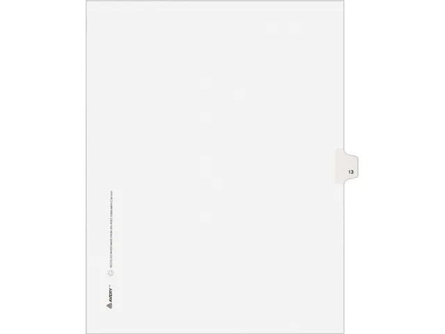 Avery Avery 11923 Legal Side Tab Divider Title 13 Letter White 25 Pack — product photo