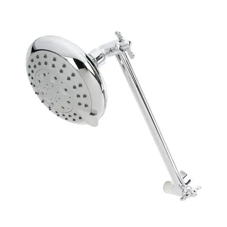 Polished chrome 5-function adjustable arm showerhead with 4.75-in round face