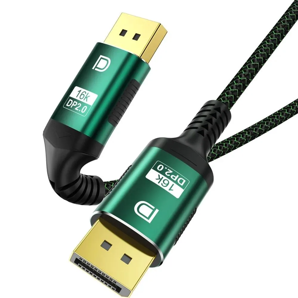 Jansicotek Jansicotek TJ-A285 DisplayPort 2.1 cable 10 ft 80Gbps 16K@60Hz green — product photo