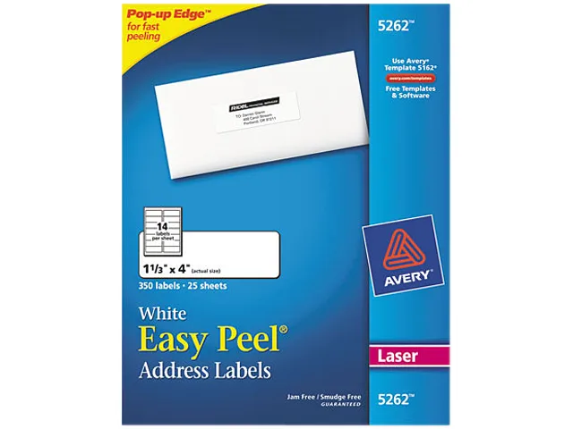 Avery Avery 5262 Easy Peel Address Labels 350 mailing supply — product photo