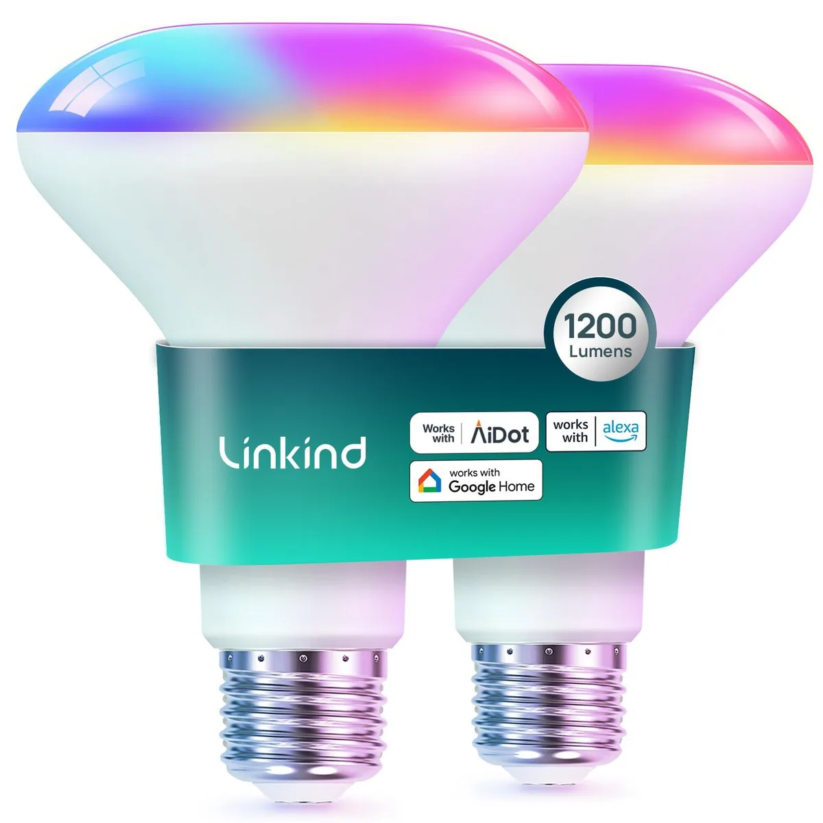  LED Light Bulb 1200LM 14W=85W E26 BR30 2.4GHz WiFi 2Pack — product photo