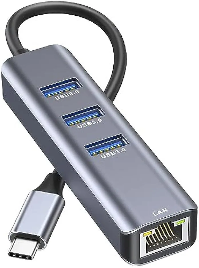 TAURKENAM TAURKENAM USB-C Ethernet Adapter 1000Mbps 3 USB 3.0 — product photo