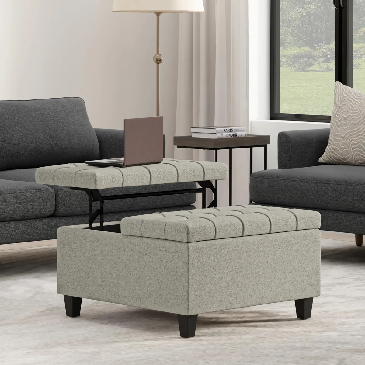 tuphen tuphen Harrison Small Square Coffee Table Storage Ottoman 30 16.5 — product photo