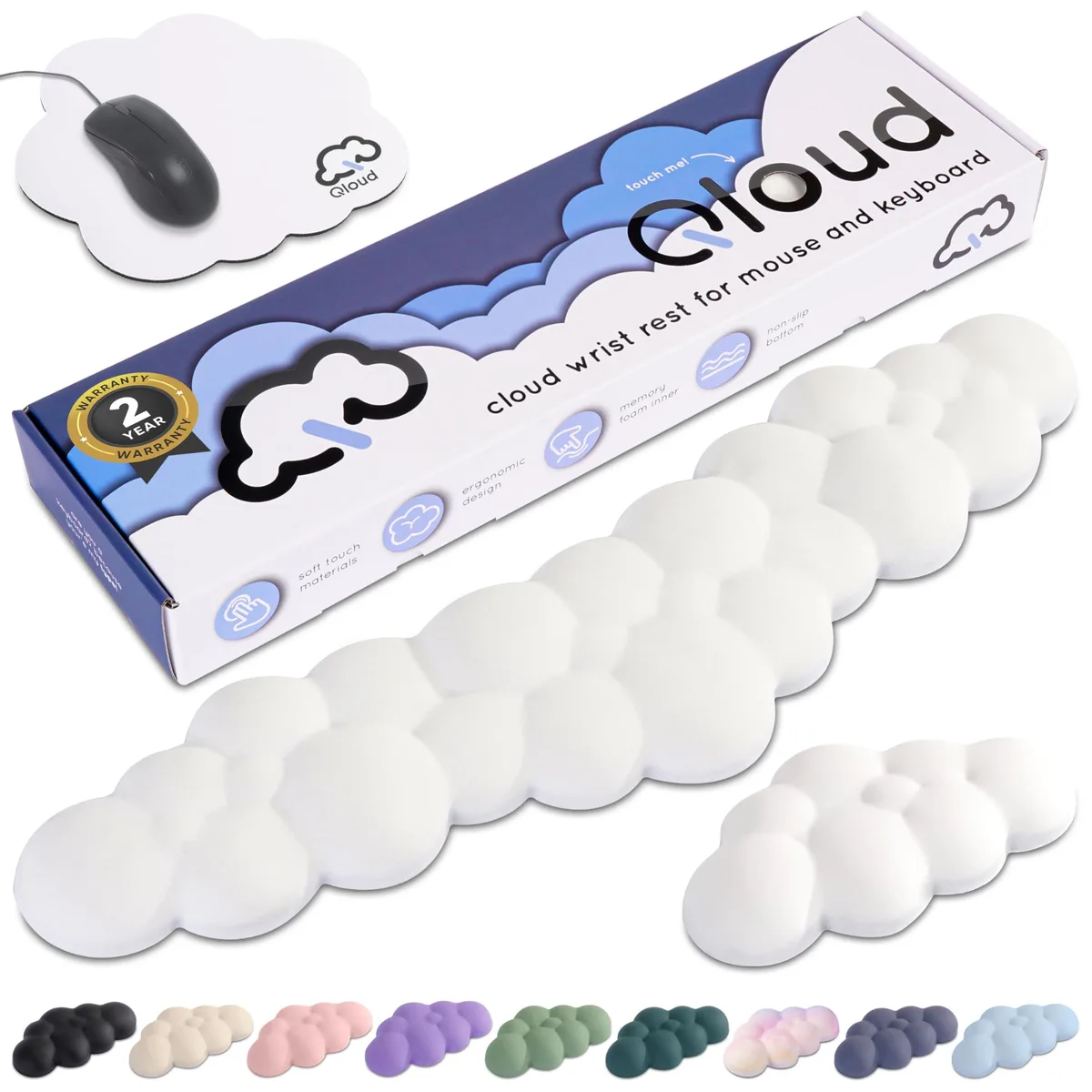  Create-ables CloudWRest-CldWht Wrist Rest &amp; Mouse Pad White 42x12x4.05 cm — product photo