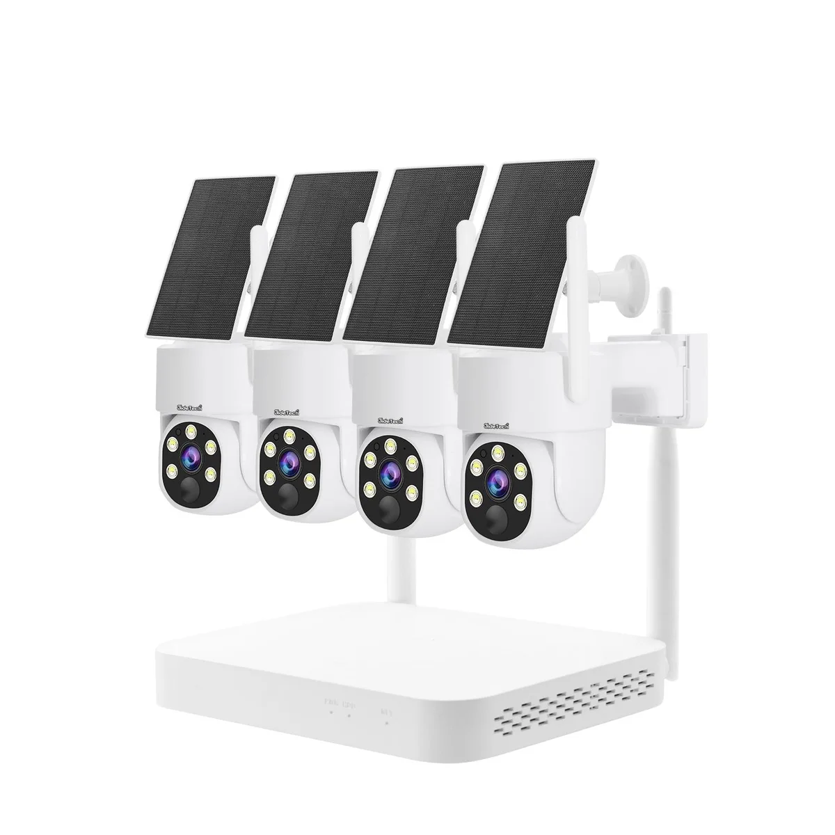 Jide Tech Jide Tech Solar Security Camera System 4pc 2K Pan Tilt 360° 60 Days Local Storage — product photo