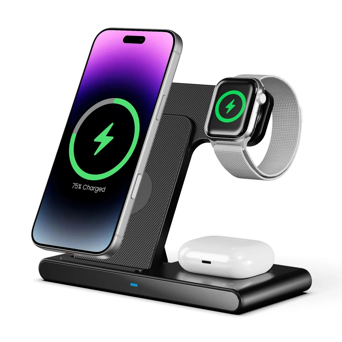  GENERIC WL-W336-BK-V2 3-in-1 Wireless Charger Stand Black — product photo