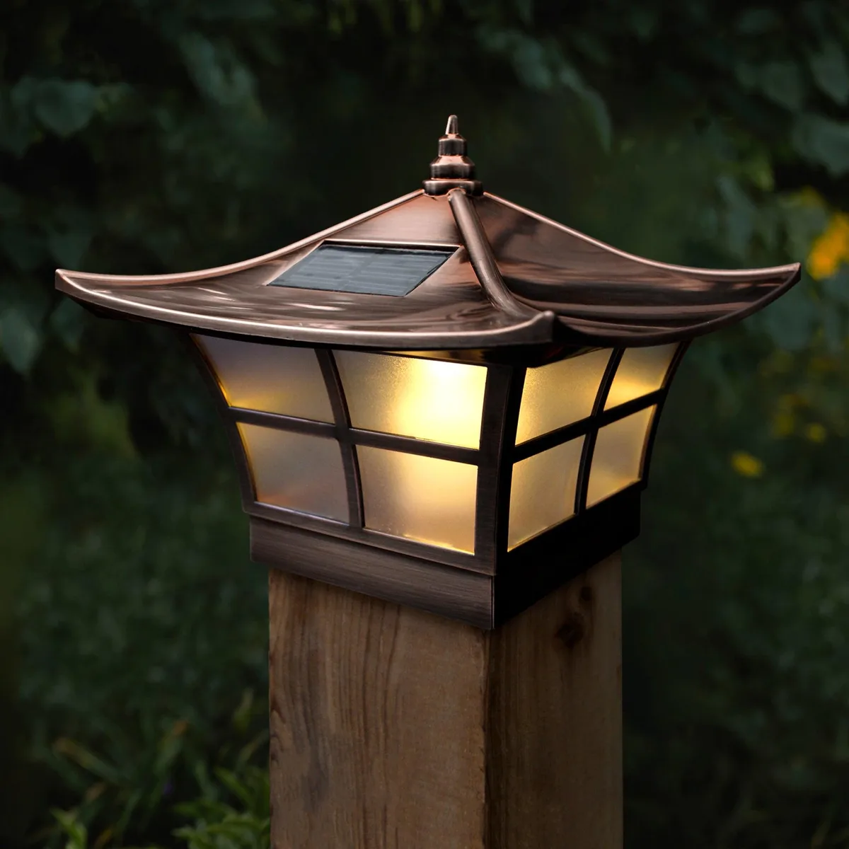 Classy Caps Mfg. Inc. Classy Caps Mfg. Inc. 4x4 Copper Plated Ambience Solar Post Cap 2 Pack — product photo